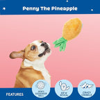Barkbox Dog Toy 2 in 1 Interactive, Plush Exterior with Squeaker & Crinkle Material, Tearable Dog Toy with Squeaky Spikey Ball Inside, Ideal for Toy Destroyers - Penny The Pineapple, Large