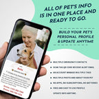 MYLUCKYTAG Service Dog ID, QR Code Stainless Steel Tag, Engraved, Durable, Digital Pet ID, Online Profile, Location Alert Email