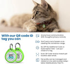 Cat Tags Personalized Small, QR Code Cat Name Tags for Kitten Collar, Scan Location Alerts, Green S
