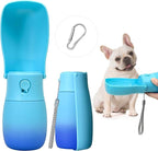 Dog Water Bottle, Travel Puppy Water Bowl, Leak Proof Portable Puppy Water Dispenser, Foldable Dog Water Bottle for for Pets Outdoor Walking, Hiking, Travel, Food Grade Plastic - 10oz Blue