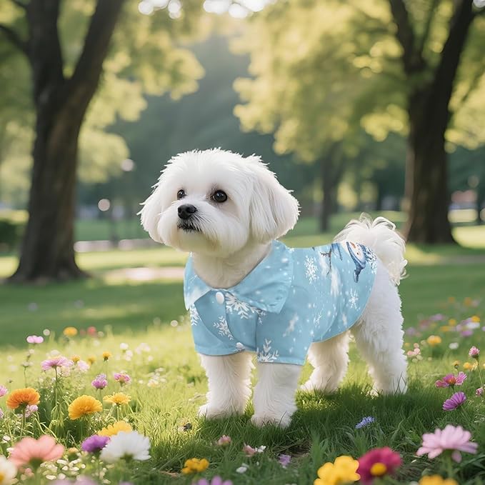 Christmas Dog Shirts for Large Dog Girls Boys Pet Snowman Clothes Soft Breathable Puppy Shirts Printed Pet T-Shirt Puppy Christmas Cosplay Xmas Pet Apparel for Large Dogs and Cats