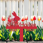Custom Rabbit Memorial Garden Stake, Personalized Pet Plaque, Metal Engraved Sign with Stake, 8 Inches, Black