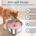 UPSKY 3L Dog Water Bowl 101oz Stainless Steel No Spill Large Capacity Dog Food Water Bowl Slow Water Feeder, Spill Proof Pet Water Dispenser Vehicle Carried Travel Water Bowls