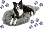 PupRug Orthopedic Dog Bed for Large Dogs with Fluffy Soft Faux Fur and Memory Foam for Joint Pain Relief, Machine Washable and Waterproof Couch Bed, Charcoal Grey, Large/Extra Large