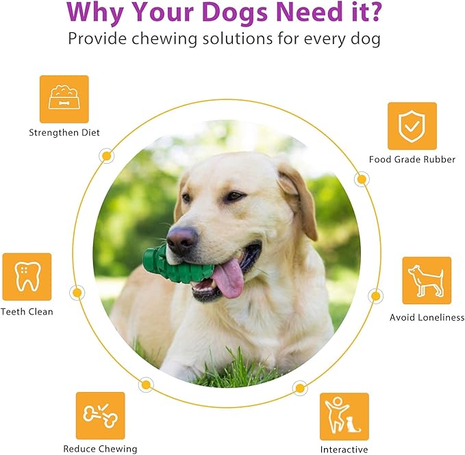 Indestructible Dog Toys for Aggressive Chewers - Heavy Duty, Durable Toys for Large Dogs (Green)