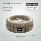 BALANCE Cat Bed Kitten Bed, Washable Round Cat Beds for Indoor Cats,Super Soft Plush Faux Fur Pet Bed for Puppy and Kitten with Anti-Slip Bottom