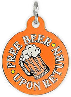 Personalized QR Code Dog Tags - Choose from 25+ Tag Designs - QR Code Links to Your Profile - Unique, Cute, Funny, Sassy Pet ID Tag (Free Beer Upon Return with Mug, Large (1.25 inch))