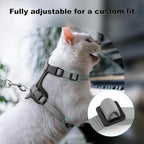 Plutus Pet Adjustable Cat Harness and Leash Set, Quick Release, Escape Proof Nylon Vest with Leather Trim for Kitten, Small Medium Large Cats, Gray