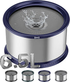 1.6 Gallon Dog Water Bowl, 6.5L/220oz Stainless Steel No Spill Water Bowls for Large Dogs, Super Large Capacity Splash Proof Pet Slow Drinking Water Bowl with Anti-Slip Mat for Mess Drinkers