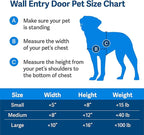 PetSafe Wall Entry Pet Door - Rust-Free Telescoping Frame - Easy Install for Interior & Exterior Walls 4 3/4" - 7" Thick - Medium - for Pets Up to 40 lbs