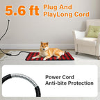 Pet Heating Pad, Adjustable Temperature Heated Dog Bed with Timer, Outdoor Waterproof Heated Pad with Anti-Chew Cord, Overheat Protection Warming Mat for Small and Medium Dogs (M:15.7"x27.6")