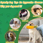 Squeaky Dog Chew Toys, Strong Tough Dog Toy with Natural Rubber, Teething Chew Toys for Small Medium Large Breeds, Kiwano Horned Cucumber Shape