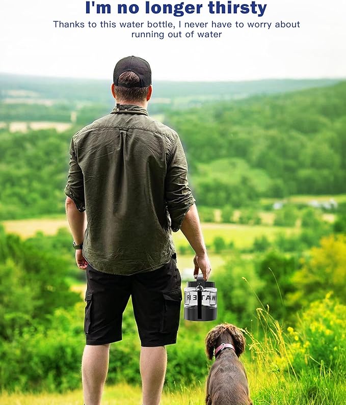 Dog Water Bottle Travel Bowl - 56oz Large Portable Dog Water Bowls Dispenser for Camping Essentials Hiking Traveling Beach Car Accessories, Leak Proof Pet Drinking Bottle Jug Bowls Dispenser