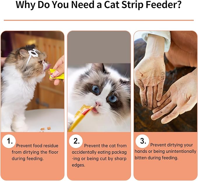 2pcs Cat Strip Feeders, Kitten Strip Squeeze Spoon for Wet Food and Liquid Snack, Cat Lickable Puree Treat Food Dispenser Pet Food Mixing Spoon Feeding Scoop for Pets (Blue & White)