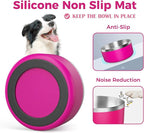 LIHONG Stainless Steel Dog Bowls for Small Medium Sized Dogs Non Slip,Insulated Dog Bowl,Pet Bowl for Food and Water,Rustproof(40oz,Pitaya Pink)