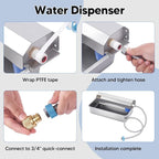 Automatic Water Dispenser for Dog, 6L Dog Water Bowl Dispenser, Large Stainless Steel Indoor/Outdoor Water Feeder Suitable for Dogs Livestock Chicken Horse, Easy to Clean