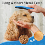 3PCS Dog Grooming Kit - Deshedding Brush, Slicker Brush, Bath Brush and Comb for Pet Supplies (Blue Black)