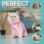 Avont Cat Recovery Suit - Kitten Onesie for Cats After Surgery, Cone of Shame Alternative Surgical Spay Suit for Female Cat, Post-Surgery or Skin Diseases Protection -Tie-dye Pink(M)