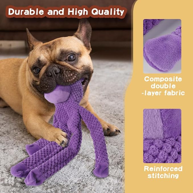 5 Pack Dog Squeak Toys, Durable Plush Chew Toys for Small, Medium & Large Dogs for Teething & Interactive Play