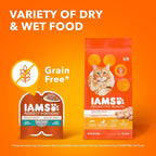 IAMS Perfect Portions Adult Wet Cat Food Pate, Chicken, Salmon, and Tuna Recipe Variety Pack, 2.6 oz. Easy Peel Twin-Pack Trays (24 Count, 48 Servings)