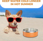 LIHONG Stainless Steel Dog Bowls for Small Meidum Sized Dogs,Dog Food Water Bowls No Slip,Dishwasher Safe(40oz,Orange)