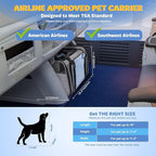 Pet Carrier with Wheels for Cat and Small Dogs: Expandable Airline Approved Rolling Cat Carrier - Cat Carrier Soft for Pets Under 25lbs Travel Plane Trip