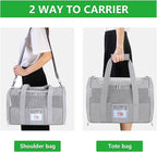 20" Large Soft Sided Cat Carrier Pet Carrier for Cats Dogs Under 25 lbs, Folding Dog Carrier Cat Carrier for 2 Cats Travel Carrier Bag, Grey