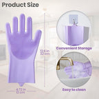 DELOMO Dog Washing Gloves 1 Pair: Soft and Gentle Silicone Pet Grooming Gloves - Bathing Scrubber Brush Mitt Grooming Shedding Fur Removal Massage for Dogs/Cats/Horse, Purple