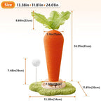 24'‘ H Cat Scratching Post Carrot with Catnip, Cute Cat Scratcher Post with Durable Natural Wooden Turntable Toy, Carrot Shape Design Cat Toy Cat Tree Sisal Scratcher for Indoor Cats (Cloud Base)