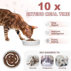 TRUVIC Ceramic Slow Feeder Dog Bowls Small Breed, 0.6 Cup Slow Feeder Cat Bowls for Fast Eaters, Ceramic Dog Food Dish no Black Chin, Puzzle Bowl for Small Dogs and Cats, White