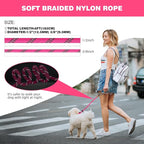 lynxking Slip Lead Dog Leash Reflective, Heavy Duty Comfortable Strong Rope Leash for Large, Medium Small Dogs No Pull Pet Training (Pink, Large 1/2in x 6ft-Slip Lead)