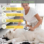 4 in 1 Cat Steam Brush, Self-Cleaning Pet Steam Brush with 2 Water Spray Modes, Large Capacity Tank, Steaming Dog Brush for Shedding,Massaging,Cleaning,Grooming