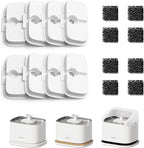 PETLIBRO Cat Water Fountain Filter Replacement, 8 Packs Pet Fountain Filter & Sponges for Dockstream WF106/WF116/WF105/WF115/WF005/WF305, 4 Months Set Easy-Swap PETLIBRO Cat Water Dispenser Filter