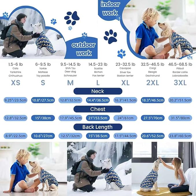 Pet Sweaters for Dogs Boys and Girls, Dynamic Letter Patterned Dog Sweater,Dog Cardigan,Pet Clothes,Pet Knitted Clothing,Fit for Different Seasons and Kinds of Dogs (Blue L)