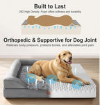 Gimars 3.7in Thickened Orthopedic Dog Bed for Large Dogs, Supportive Washable XL Dog Sofa Bed with Bolster & 28D Egg-Crate Mattress, Waterproof Lining for Anti Chewing & Biting
