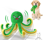 Interactive Dog Toys Octopus,Durable Automatic Jumping Dog Toy to Keep Them Busy,Squeaky Moving Tug of War Doggie Toy,USB Rechargeable Puppy Toys (Green)