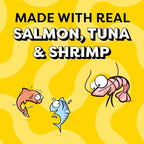 Temptations Creamy Puree Mix-Ups Squeezable Lickable Wet Cat Treats, Tuna Flavor, Salmon Flavor, and Seafood Medley Flavor, 0.42 oz. Tubes, 48 Count