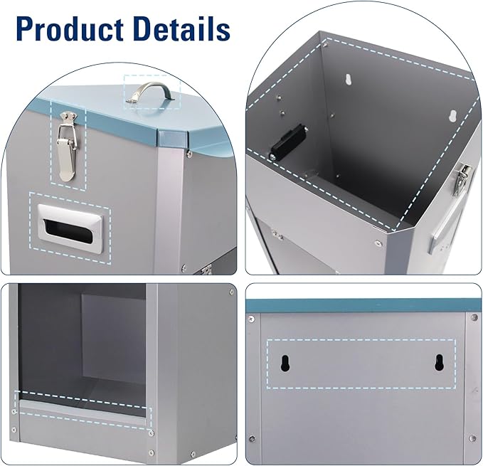 Automatic Dog Feeder Large Food Dispenser 25lbs Outdoor Pets Feeder Gravity Food Feeder Galvanized Metal for Dog, Cat, Small, Medium, and Large Breeds