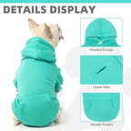 KOOLTAIL Basic Dog Hoodie - Soft & Warm Dog Hoodie Sweater with Leash Hole and Pocket, Dog Winter Coat, Cold Weather Clothes Sweatshirt for Small Medium Large Dogs Puppy Cat Boys Girls Lake Blue M