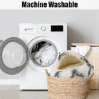 HYQ Small Dog Bed with Cover Cave, Cozy Cat Cave Bed, Round Puppy Bed with Hooded Cover, Cat Beds for Indoor Cats Washable, Dog Beds for Small Dogs with Anti-Slip Bottom (Grey-White, 20×20 Inch)