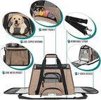 PetAmi Airline Approved Pet Carrier for Cat, Soft Sided Dog Carrier for Small Dog, Cat Travel Supply Accessories Indoor Cat, Ventilated Carrying Bag Medium Large Kitten Puppy, Small Heather Taupe
