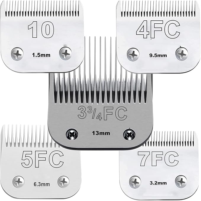 3FC+4FC+5FC+7FC+10# Blade Dog Grooming Compatible with Andis/Wahl/Oster Dog Clippers