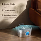 Stainless Steel Wireless Cat Water Fountain: Voluas 3.2L/108oz 3-Modes Pet Drinking Fountain Indoor Cordless Motion Sensor Fountain with 4200mAh Rechargeable Battery Operated