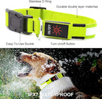 LED Dog Collar - Light Up, Waterproof, Adjustable Flashing, Rechargeable Visibility & Safety for Dogs (Green, Large)