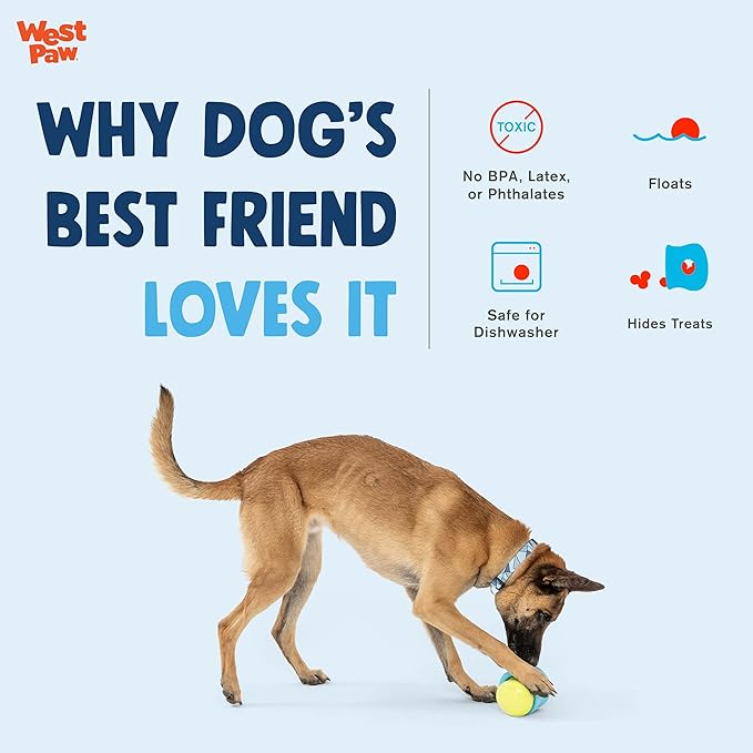 WEST PAW Zogoflex Limited Edition Toppl Treat Dispensing Dog Toy Puzzle – Interactive Chew Toys for Dogs – Dog Toy for Moderate Chewers, Fetch, Catch – Holds Kibble, Treats, Small 3", Bubblegum