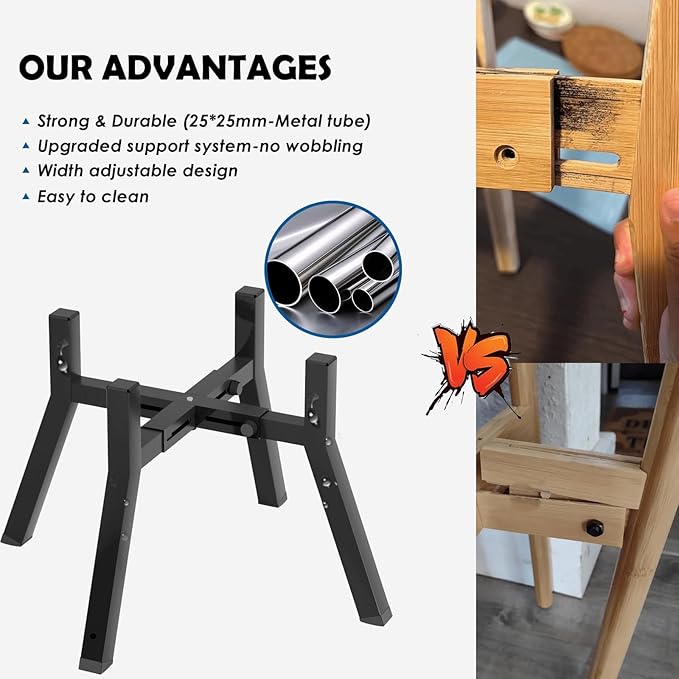 SHAINFUN Dog Bowl Stand for Large Dogs, Adjustable Elevated Dog Bowl Fits 7-10.6" Bowls, Height 11'' , Single Dog Bowl Food Stand Feeder(Bowl not Included) Easy Disassembly, for Medium and Large Dogs