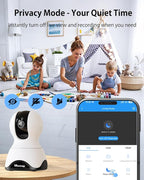 VIMTAG Indoor Pet Camera, 2.5K Dog Camera with Phone App, 360° Pan/Tilt Cameras for Home Security Cat Baby, Night Vision, Motion Tracking & AI Detection, 2-Way Audio, 5G/2.4G WiFi, SD/Cloud Storage