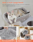 XL Cat Tower 44" Cat Tree for Large Cats 20 lbs+, 2 Spacious Condos with 3.4" Thickened Scratching Post, Large Top Perch, 2 Interactive Toys, Grey