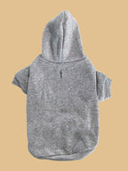 QWINEE Basic Dog Hoodie Sweatshirt Puppy Sweater Warm Cat Costumes Pet Clothes for Chihuahua Puppy Kitten Small Medium Dogs Light Grey Small