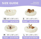 Lesure Calming Cat Beds for Indoor Cats - Cute Flower Pet Beds in Teddy Sherpa Plush, Donut Round Fluffy Puppy Bed, Non-Slip Extra Small Dog Bed Fits up to 15 lbs, Machine Washable, Cream 20"